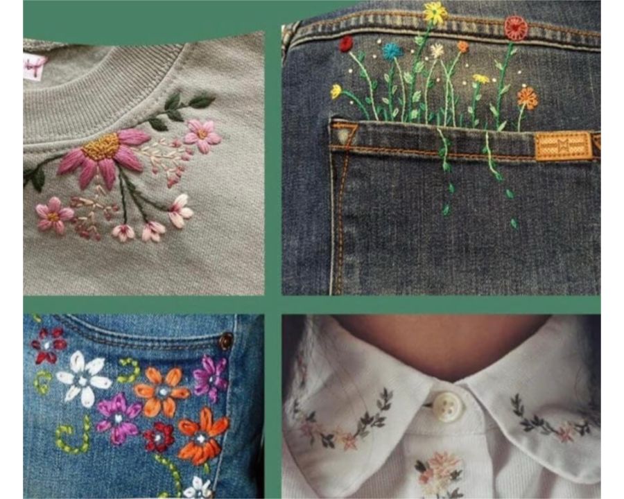RICAMO MODERNO SU JEANS, T-SHIRT O QUALSIASI CAPO