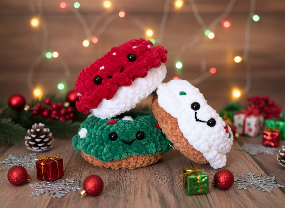 Amigurumi - Ciambelle Ghirlande di Natale