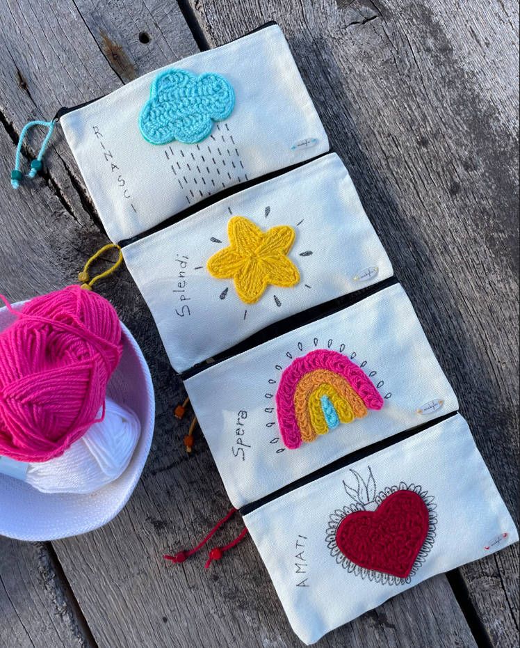 CREA LA PATCH 3D in stile punch needle per DECORARE una POCHETTE