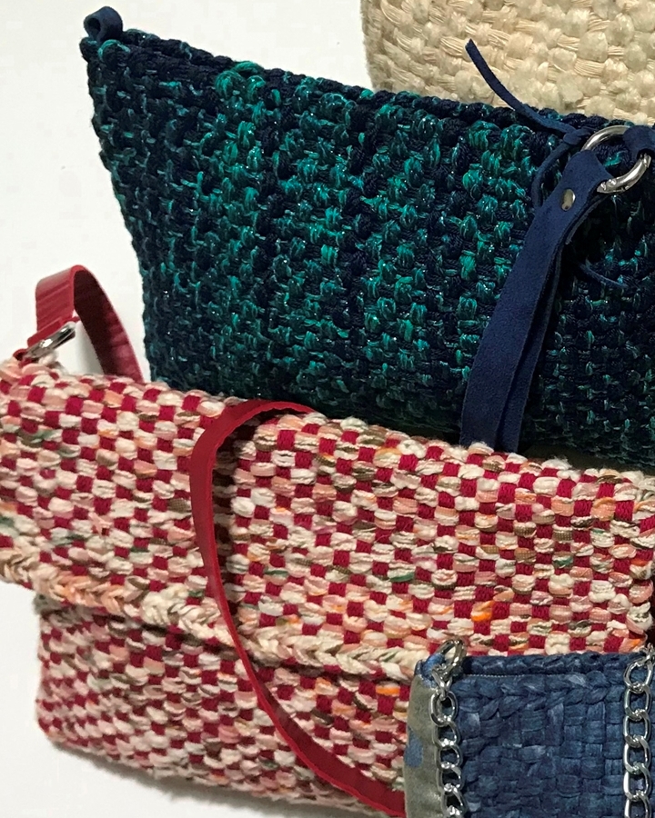 Borsa con pattina tessuta con #iltelaiopercappelli