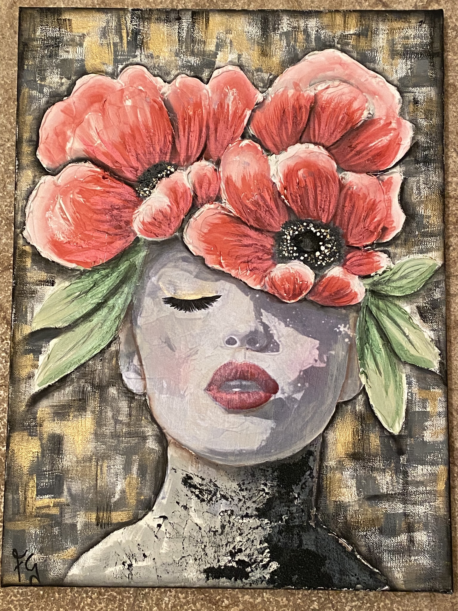 TELA CREATIVA "FLOWERS LADY"