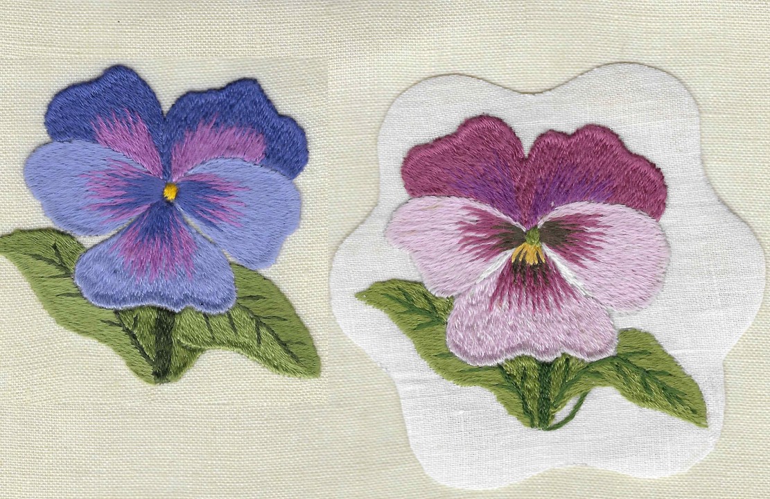 Punto pittura Mannocci: ricamare le pansè