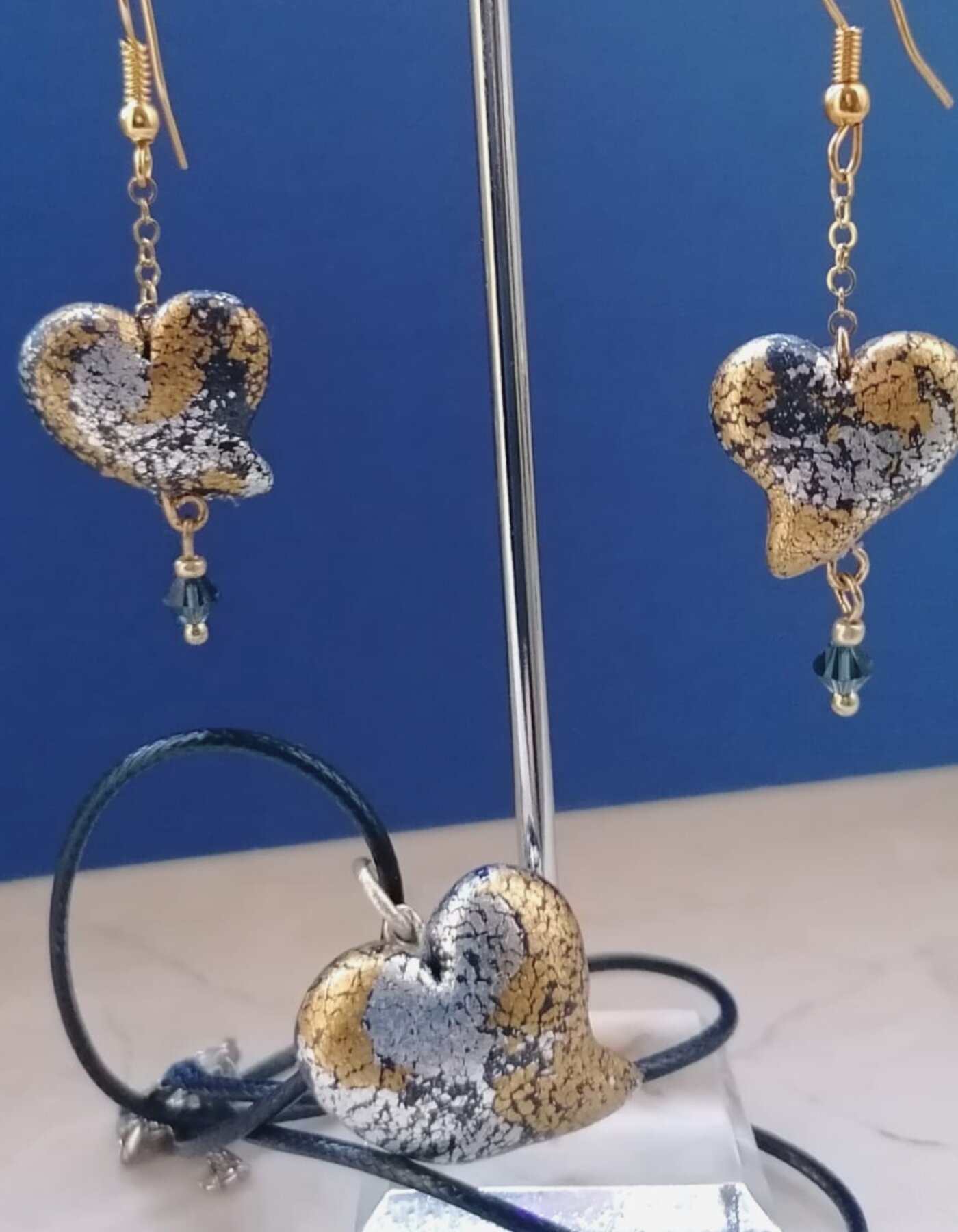 Gold and silver leaf heart set