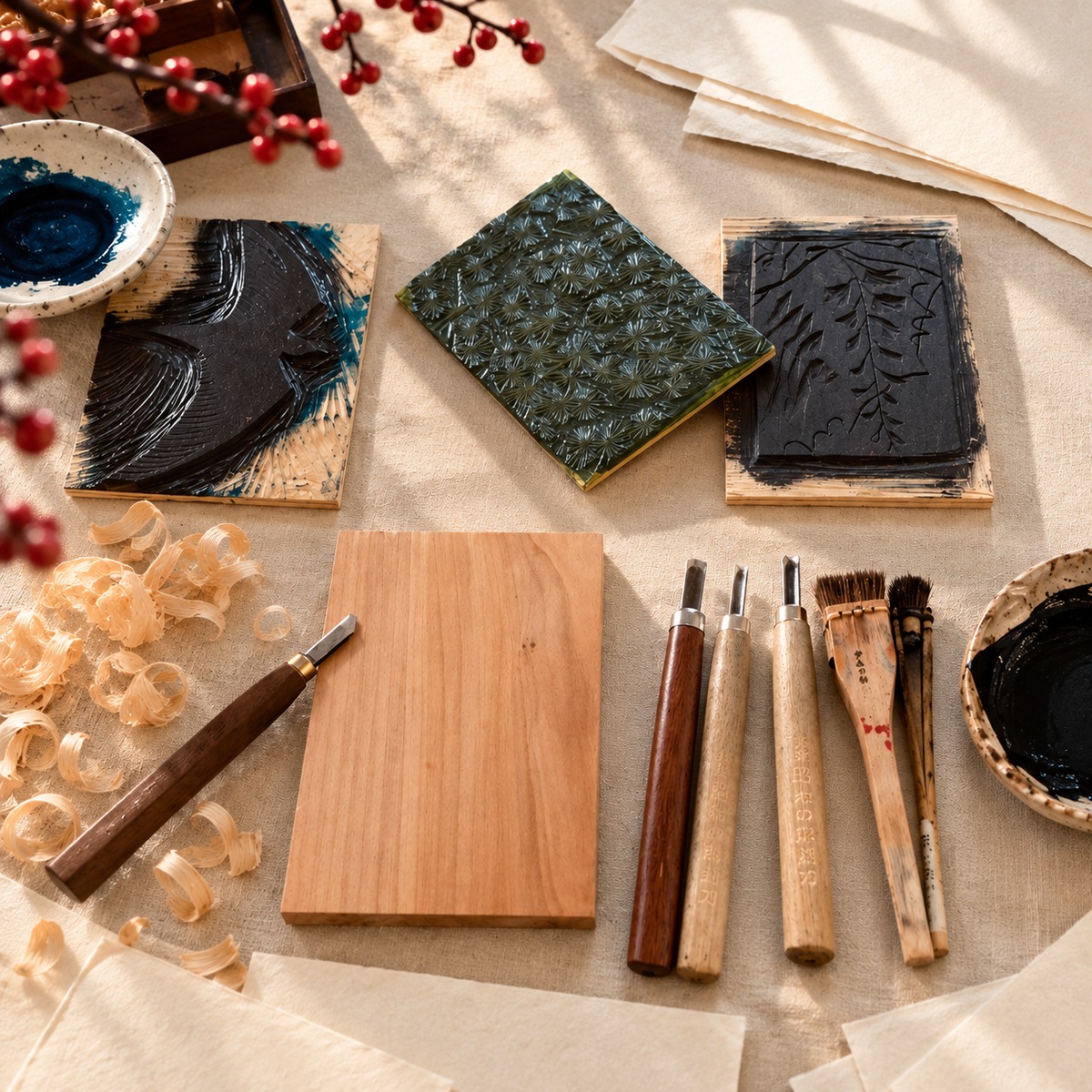 Mokuhanga & Chiyogami: from traditional Japanese woodblock printing to handmade printed paper