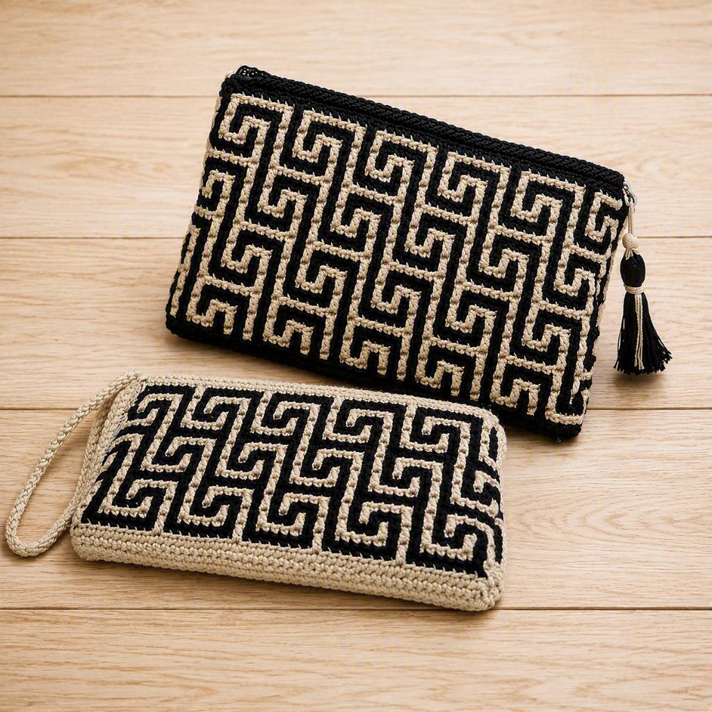 Cases and Pouches - Circular Mosaico Overlay Work