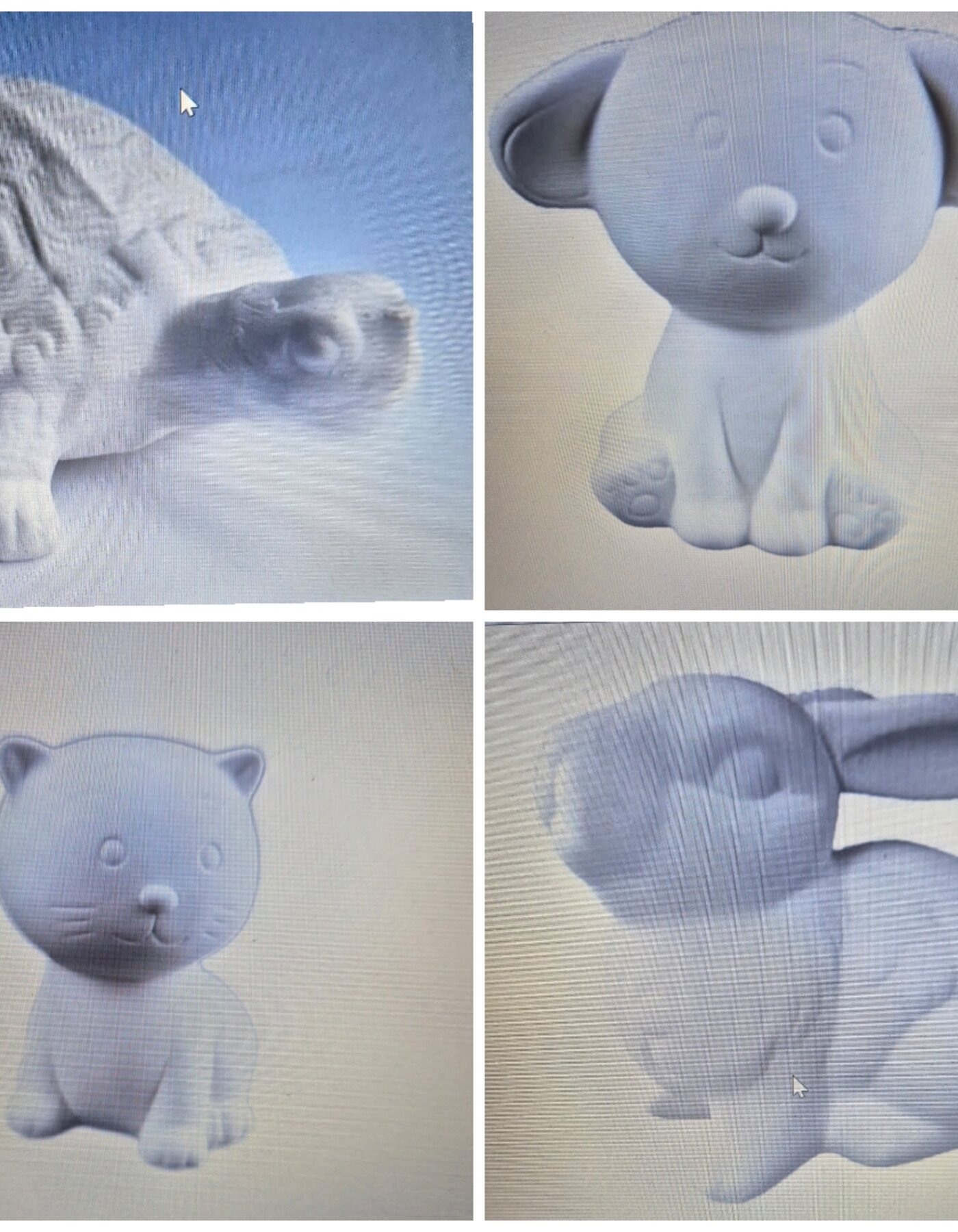 decoration with ceramic colors of little animals