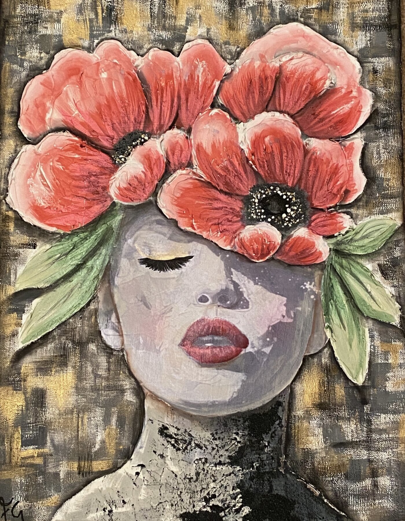 CREATIVE CANVA FLOWERS LADY