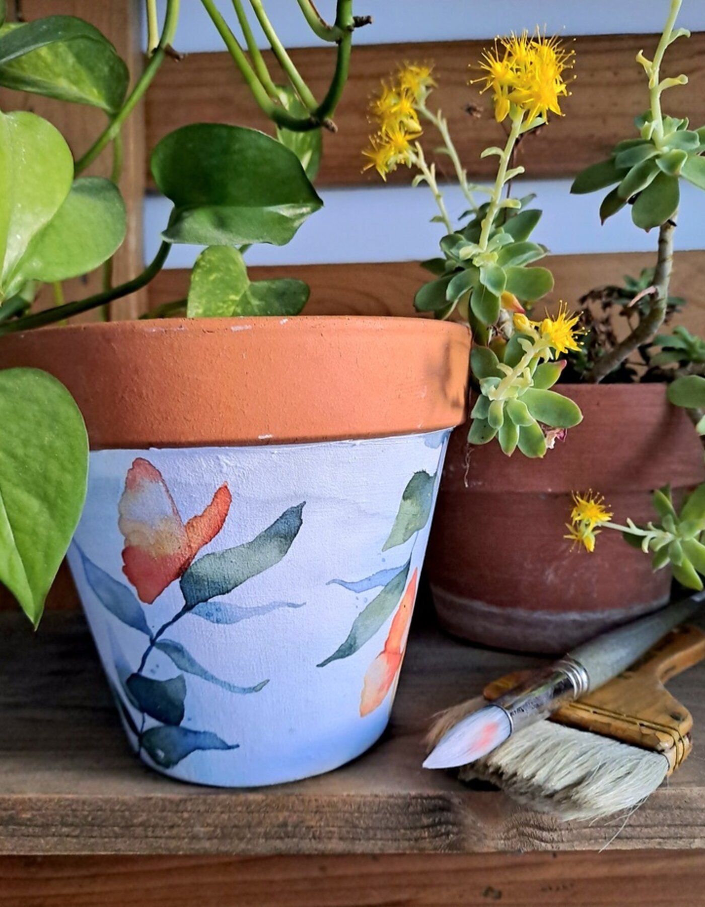 Decorazione ad Acquerello su Vaso