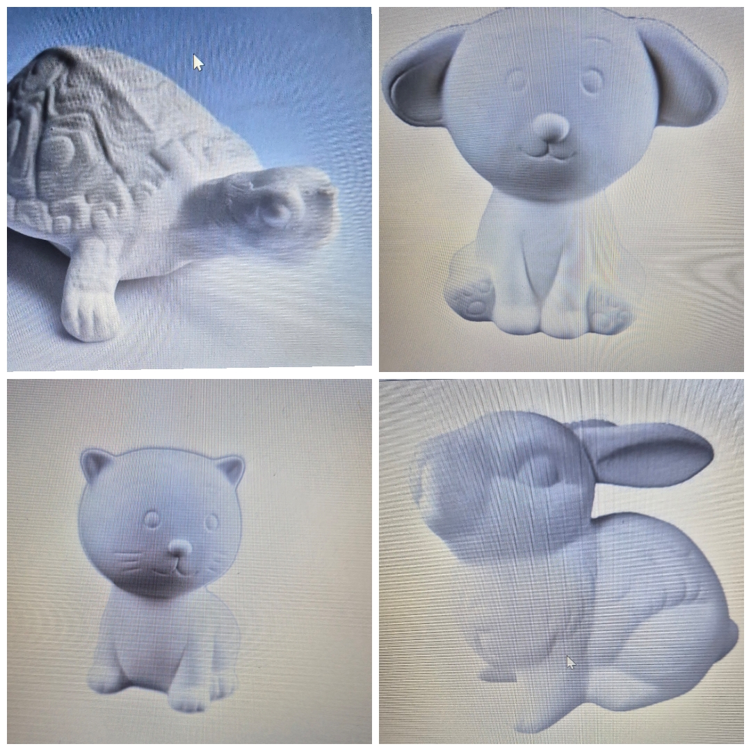 decoration with ceramic colors of little animals