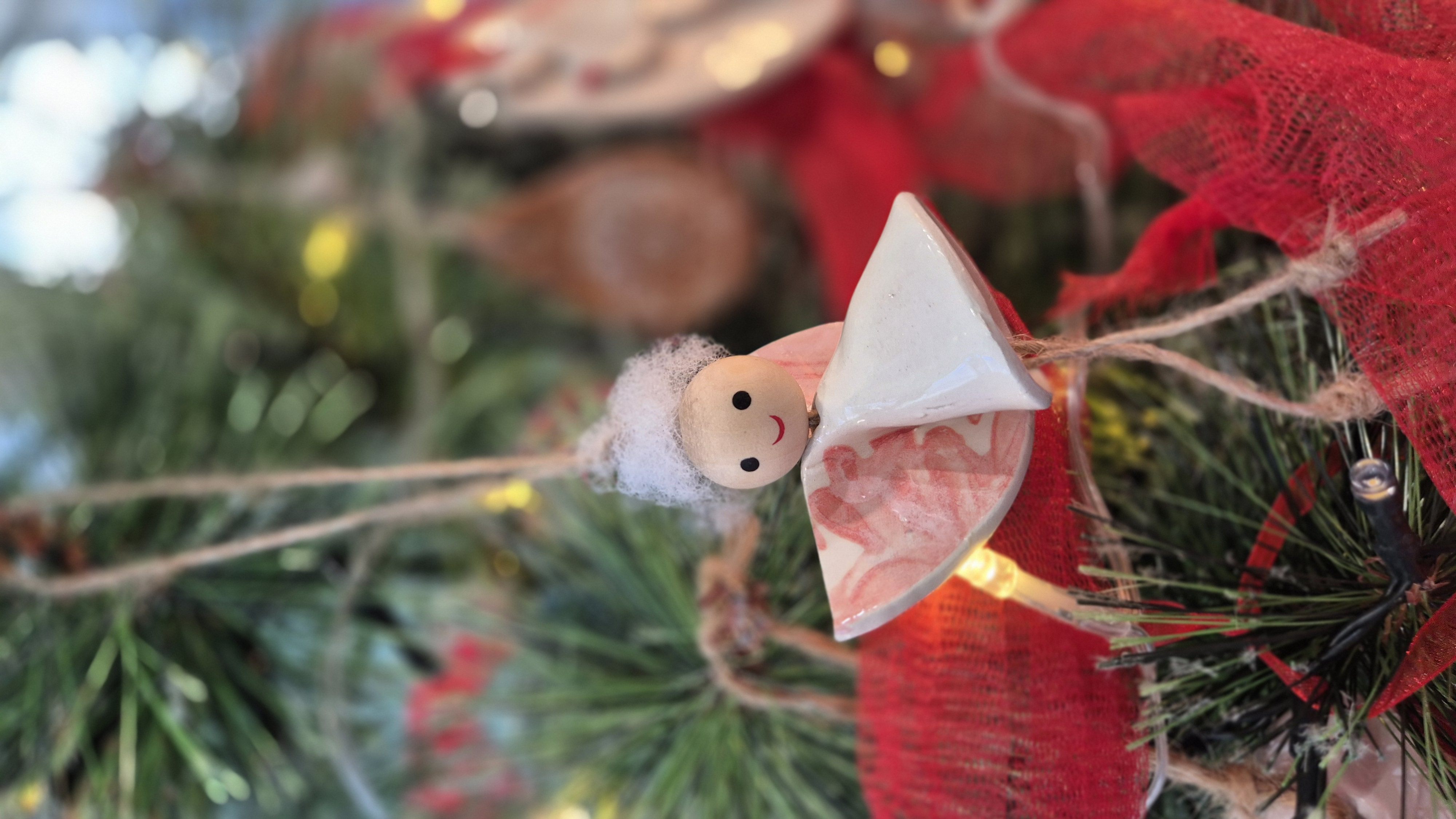 creation of white ceramic angels