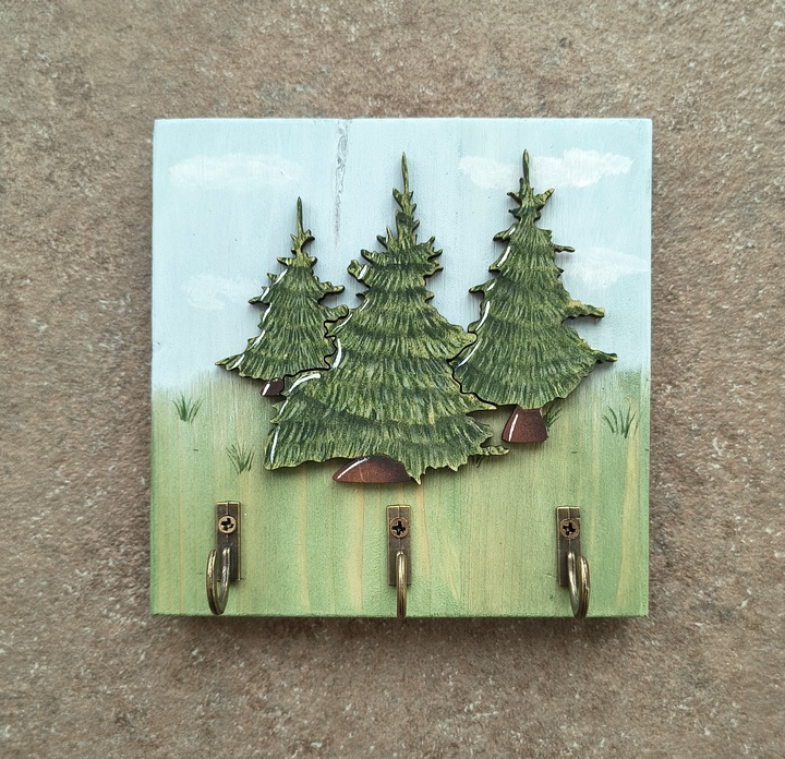 Foresta Magica - dipingi e assembla il tuo appendichiavi in legno