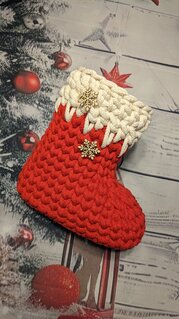 Set per calza di Babbo Natale all'uncinetto