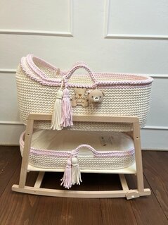 Moses basket crocheted from 5 mm BIGcord cord