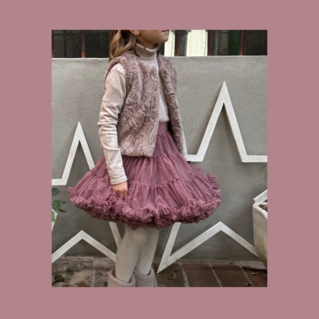 Gonna in tulle rosa antico