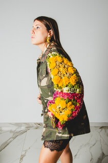WILD BLOOM – Giacca Remade Camouflage con Maniche Handmade