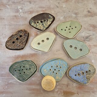 pottery soap holder