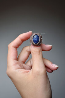 Macrame stone ring
