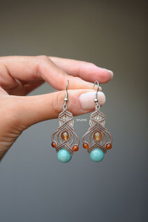 Kerala macrame earrings with stones
