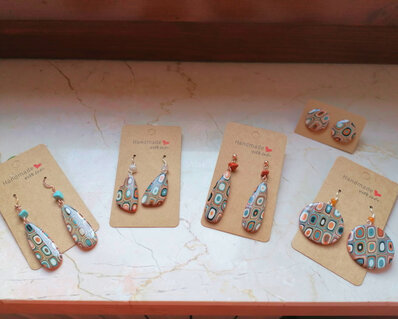 Earrings set square fantasy