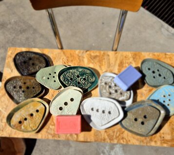 handmade ceramic soap holders
