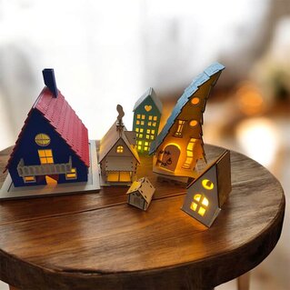 Miniature Houses: Luminous Wooden Villages