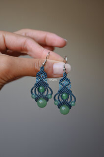 Kerala macrame earrings with stones