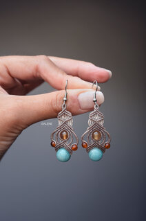 Kerala macrame earrings with stones